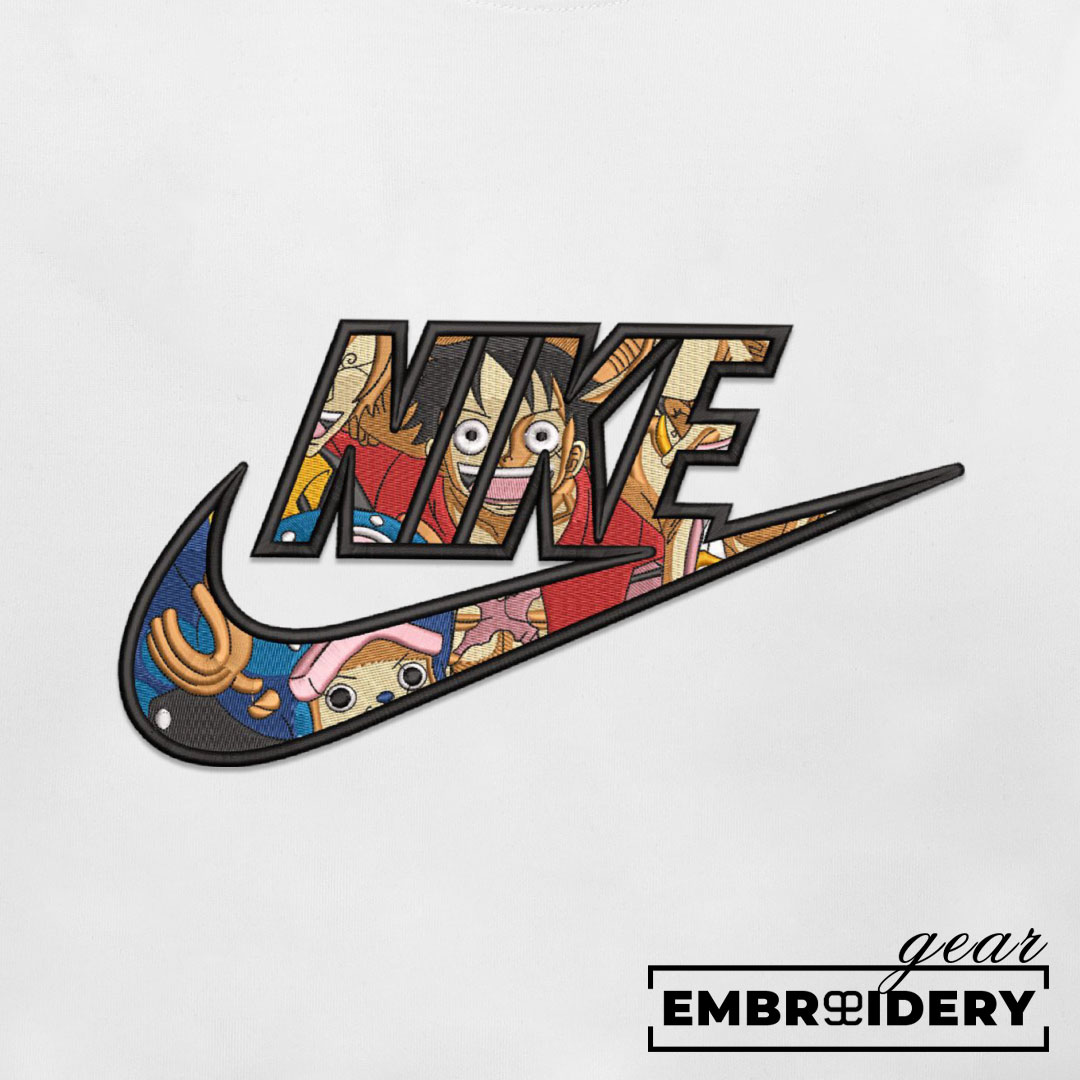 Luffy nike One Piece Anime Embroidered Design Personalized Embroidered T Shirt Sweatshirt Hoodie Clothing OP0203