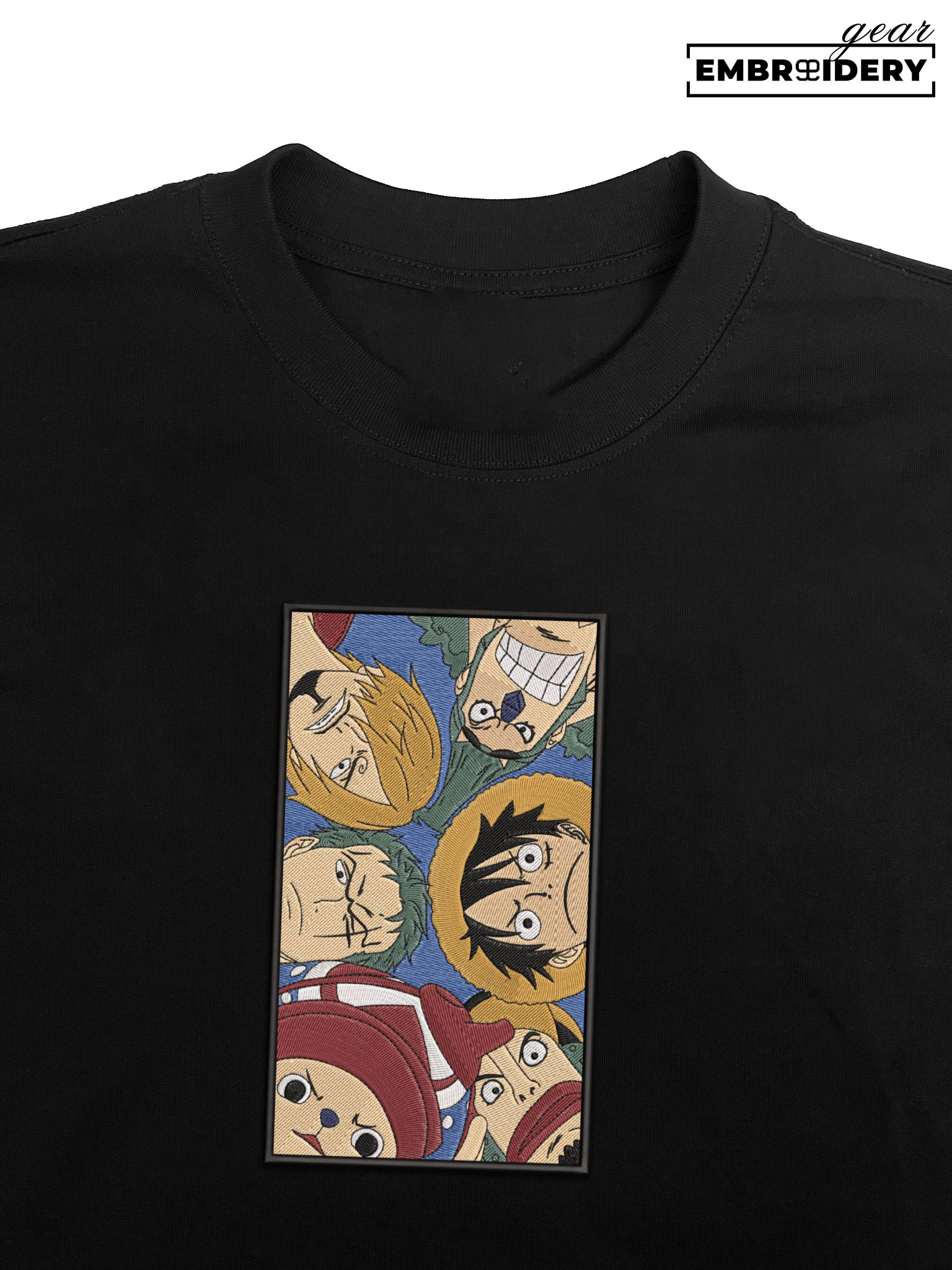 Straw hats One Piece Embroidered Design Personalized Embroidered T Shirt Sweatshirt Hoodie Clothing OP0201