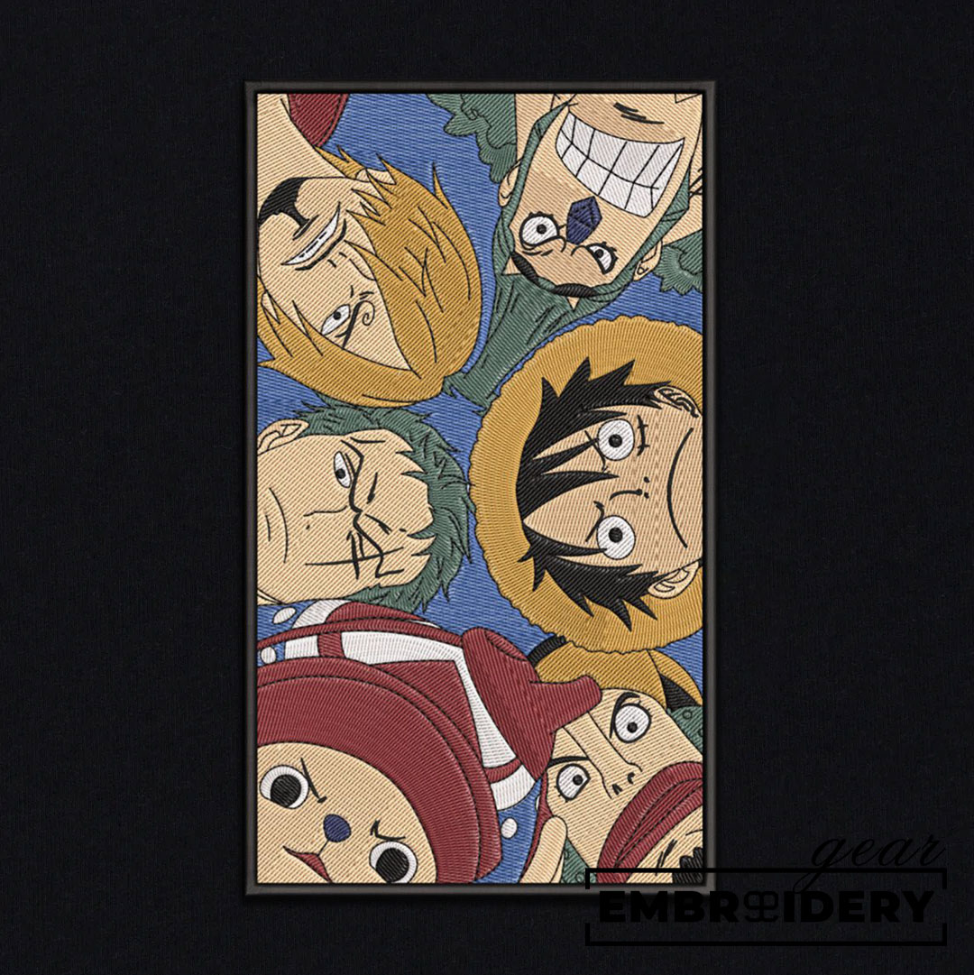 Straw hats One Piece Embroidered Design Personalized Embroidered T Shirt Sweatshirt Hoodie Clothing OP0201