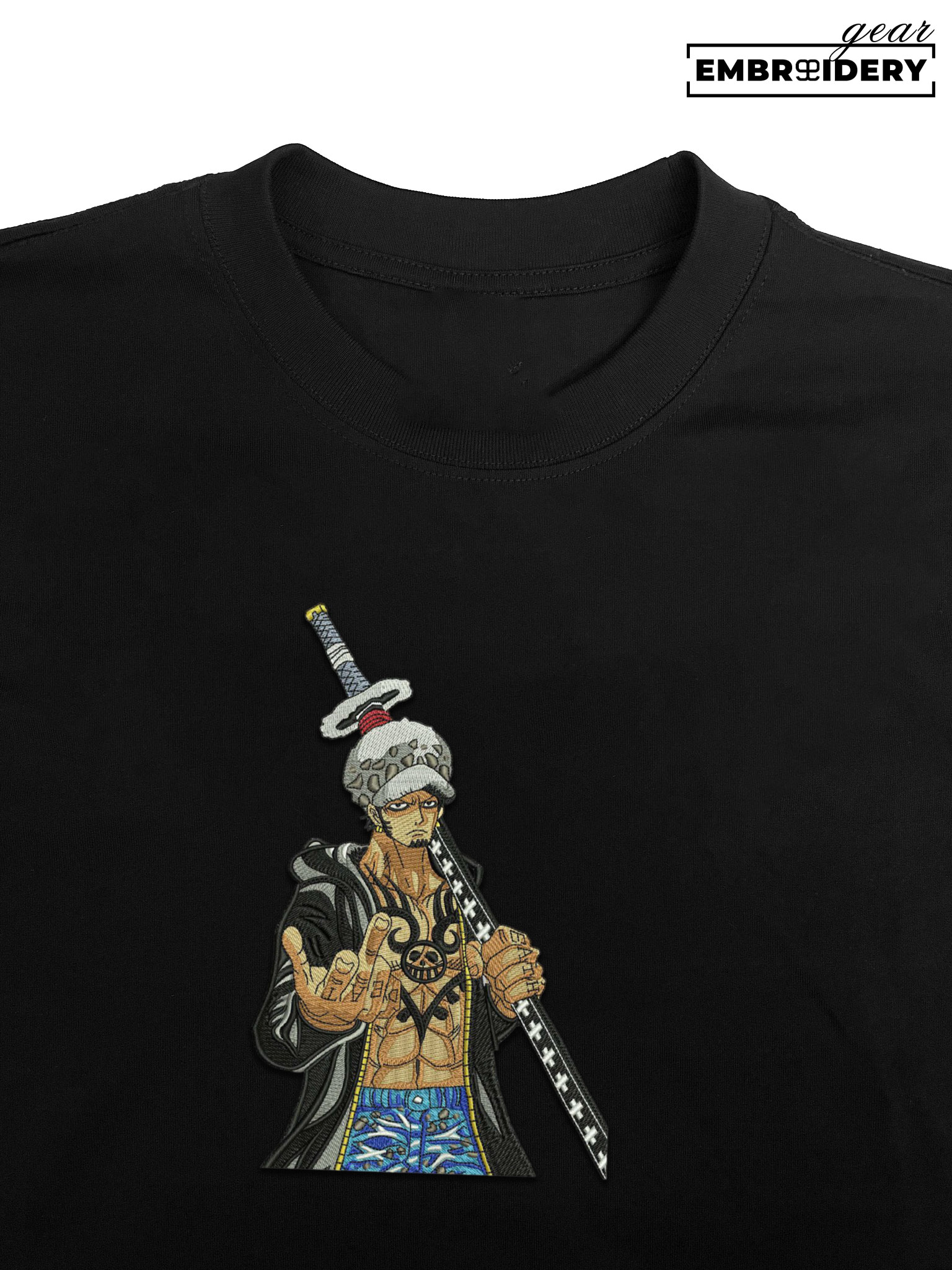 Trafalger law One Piece Embroidered Design Personalized Embroidered T Shirt Sweatshirt Hoodie Clothing OP0209