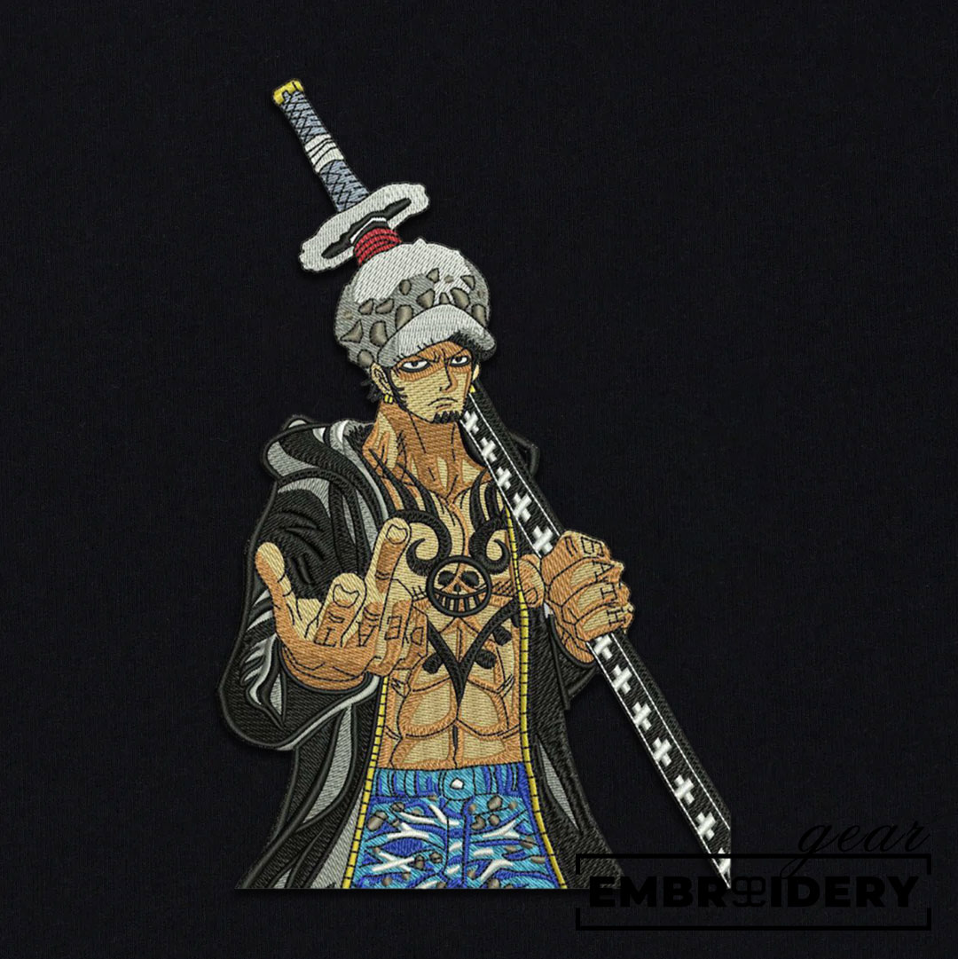 Trafalger law One Piece Embroidered Design Personalized Embroidered T Shirt Sweatshirt Hoodie Clothing OP0209