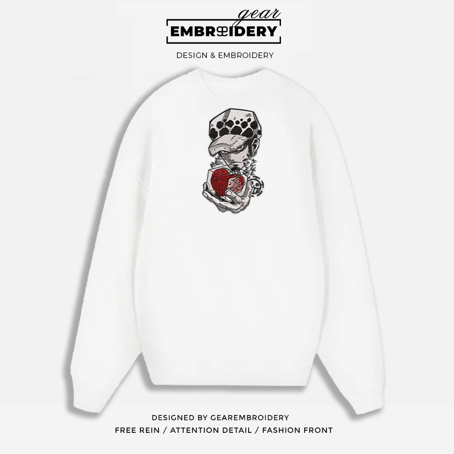Trafalger law One Piece Embroidered Design Personalized Embroidered T Shirt Sweatshirt Hoodie Clothing OP0211