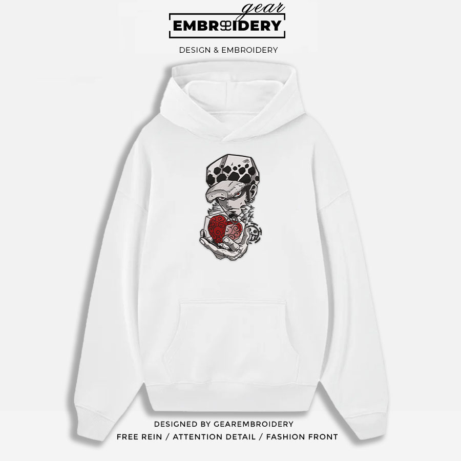 Trafalger law One Piece Embroidered Design Personalized Embroidered T Shirt Sweatshirt Hoodie Clothing OP0211