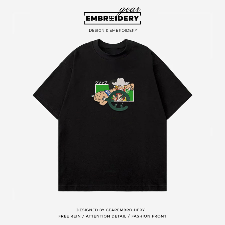 Usopp slingshot One Piece Embroidered Design Personalized Embroidered T Shirt Sweatshirt Hoodie Clothing OP0213