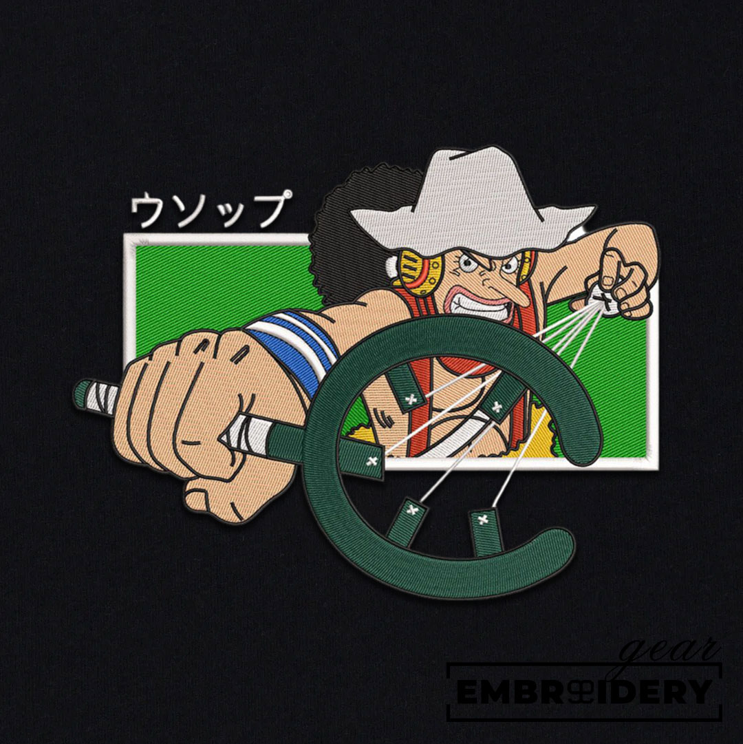 Usopp slingshot One Piece Embroidered Design Personalized Embroidered T Shirt Sweatshirt Hoodie Clothing OP0213