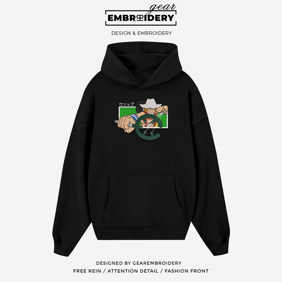 Usopp slingshot One Piece Embroidered Design Personalized Embroidered T Shirt Sweatshirt Hoodie Clothing OP0213