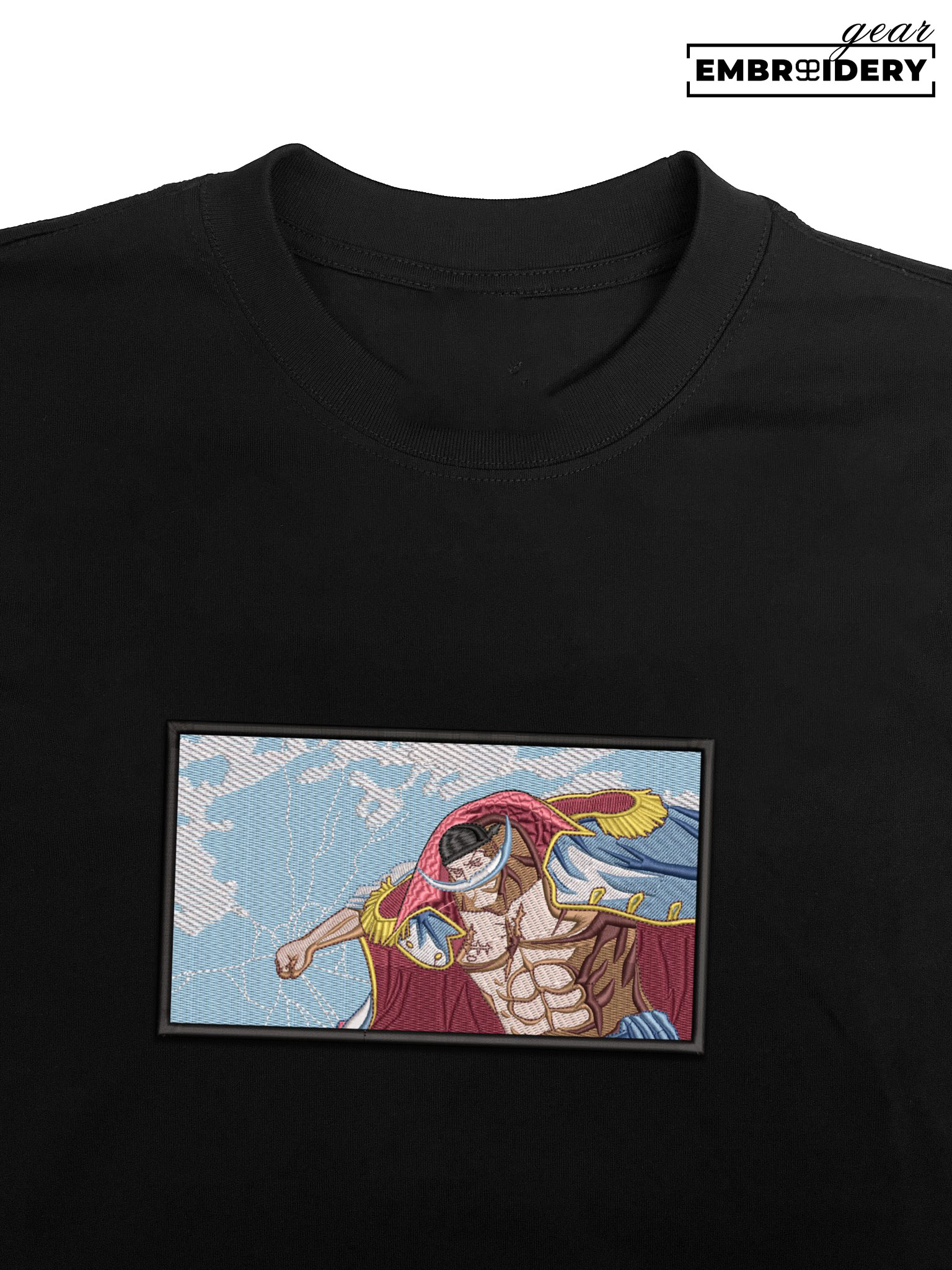 Whitebeard attack One Piece Embroidered Design Personalized Embroidered T Shirt Sweatshirt Hoodie Clothing OP0215