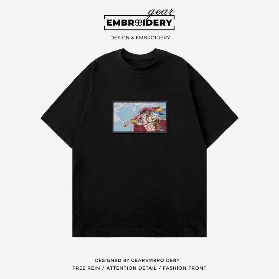 Whitebeard attack One Piece Embroidered Design Personalized Embroidered T Shirt Sweatshirt Hoodie Clothing OP0215