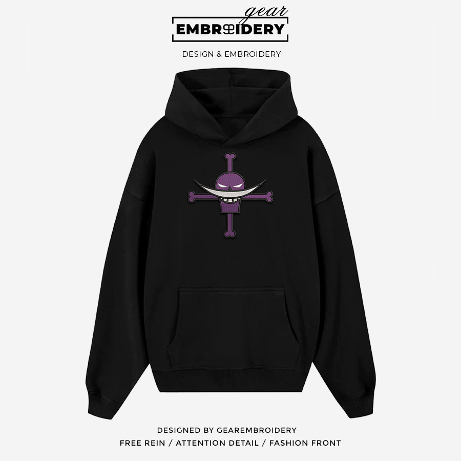 Whitebeard logo One Piece Embroidered Design Personalized Embroidered T Shirt Sweatshirt Hoodie Clothing OP0219