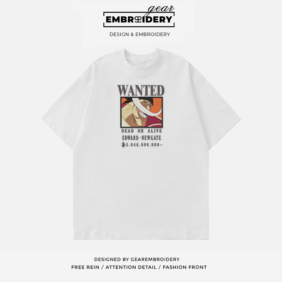 Whitebeard poster One Piece Embroidered Design Personalized Embroidered T Shirt Sweatshirt Hoodie Clothing OP0220