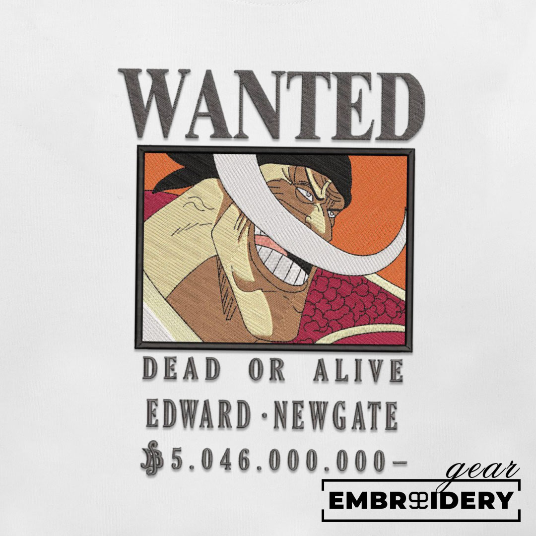 Whitebeard poster One Piece Embroidered Design Personalized Embroidered T Shirt Sweatshirt Hoodie Clothing OP0220
