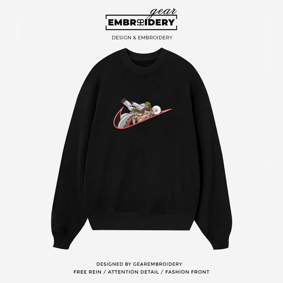 Whitebeard swoosh nike One Piece Anime Embroidered Design Personalized Embroidered T Shirt Sweatshirt Hoodie Clothing OP0223