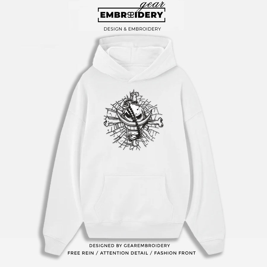 Whitebeard x ace logo One Piece Embroidered Design Personalized Embroidered T Shirt Sweatshirt Hoodie Clothing OP0224