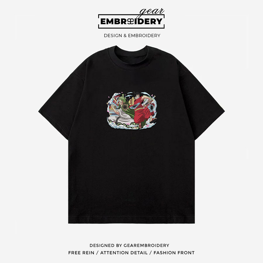 Zoro & Luffy One Piece Embroidered Design Personalized Embroidered T Shirt Sweatshirt Hoodie Clothing OP0227