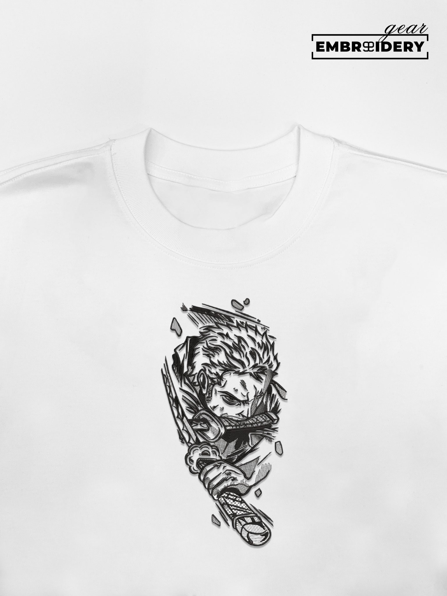 Zoro 3 sword style One Piece Embroidered Design Personalized Embroidered T Shirt Sweatshirt Hoodie Clothing OP0228