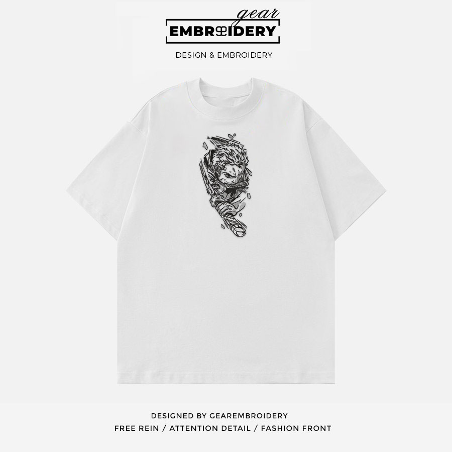 Zoro 3 sword style One Piece Embroidered Design Personalized Embroidered T Shirt Sweatshirt Hoodie Clothing OP0228