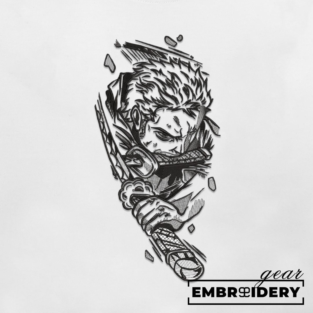 Zoro 3 sword style One Piece Embroidered Design Personalized Embroidered T Shirt Sweatshirt Hoodie Clothing OP0228