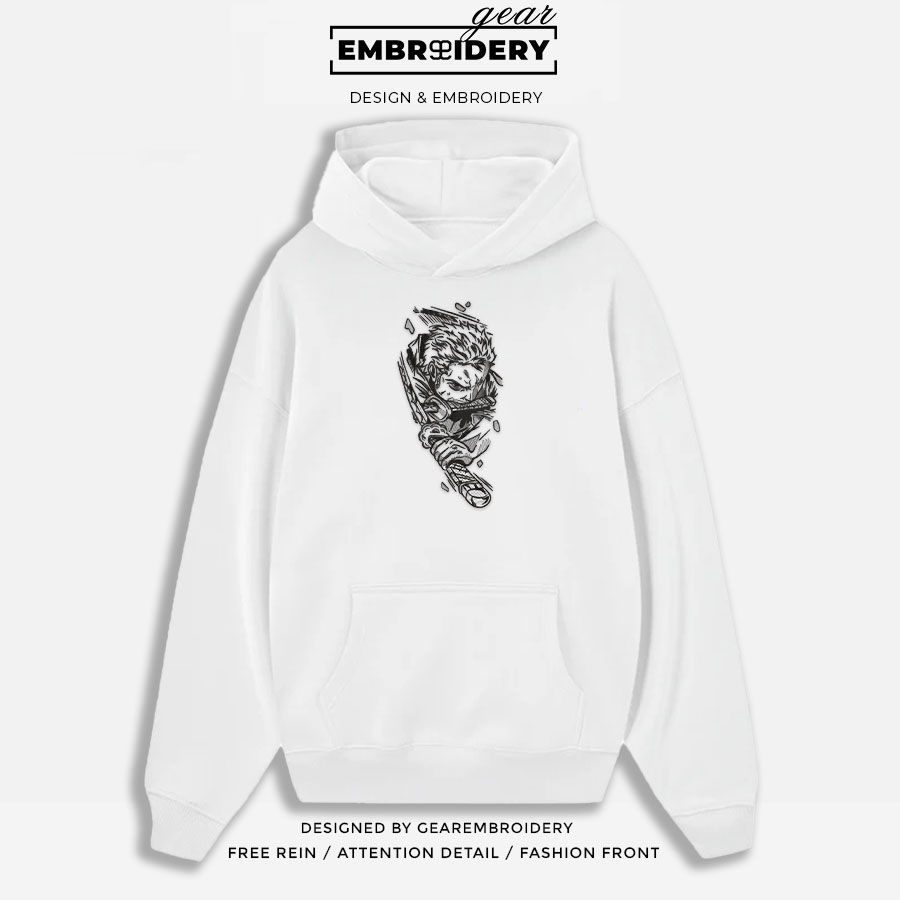 Zoro 3 sword style One Piece Embroidered Design Personalized Embroidered T Shirt Sweatshirt Hoodie Clothing OP0228