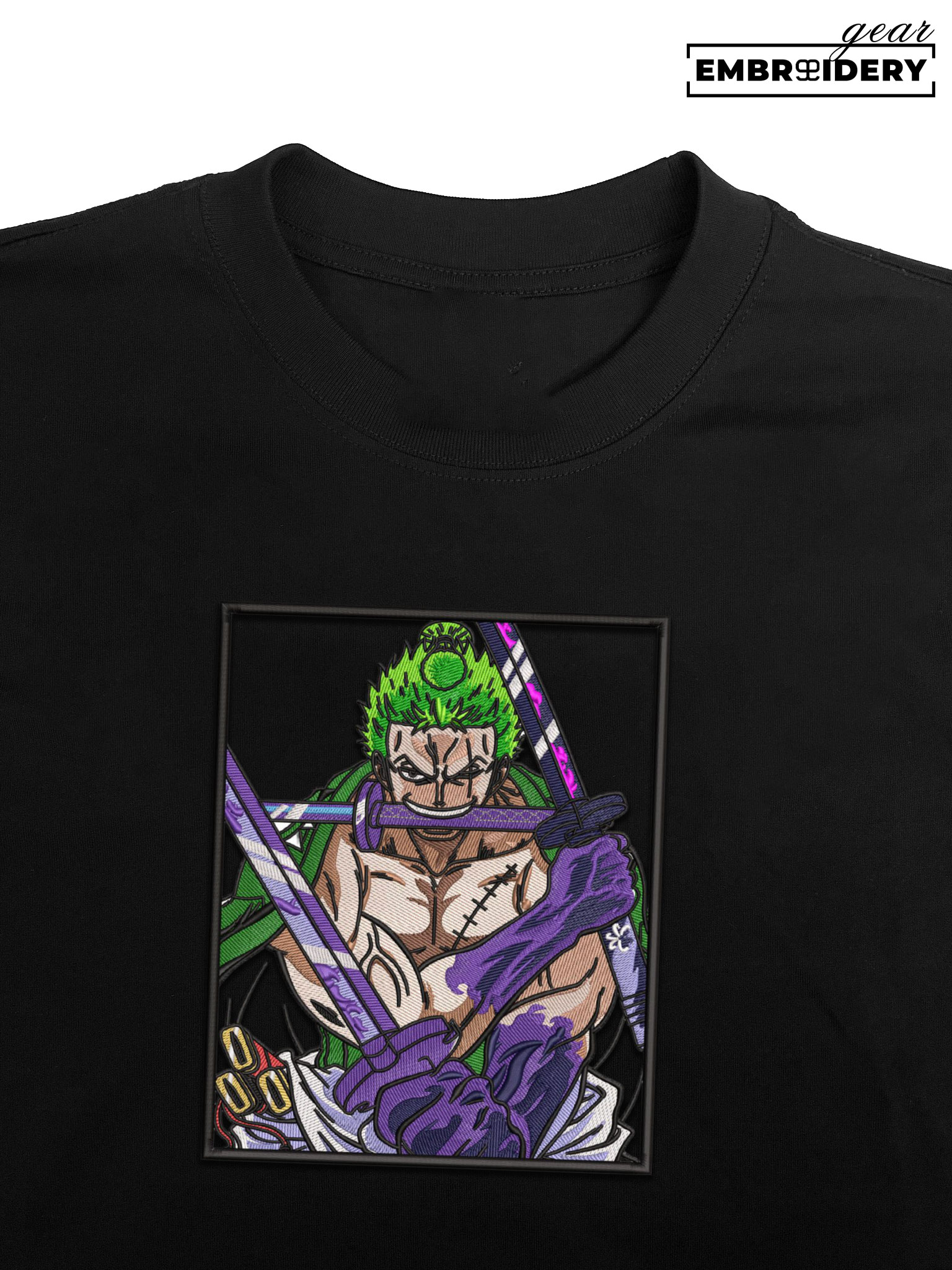 Zoro 3 sword style One Piece Embroidered Design Personalized Embroidered T Shirt Sweatshirt Hoodie Clothing OP0229