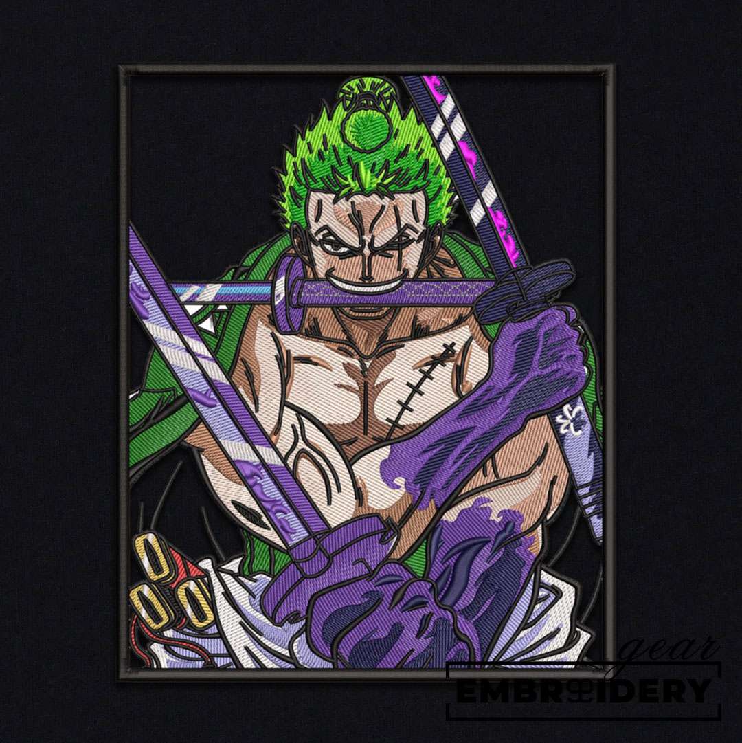 Zoro 3 sword style One Piece Embroidered Design Personalized Embroidered T Shirt Sweatshirt Hoodie Clothing OP0229