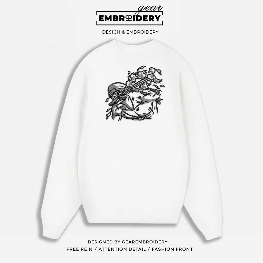 Zoro attack One Piece Embroidered Design Personalized Embroidered T Shirt Sweatshirt Hoodie Clothing OP0230