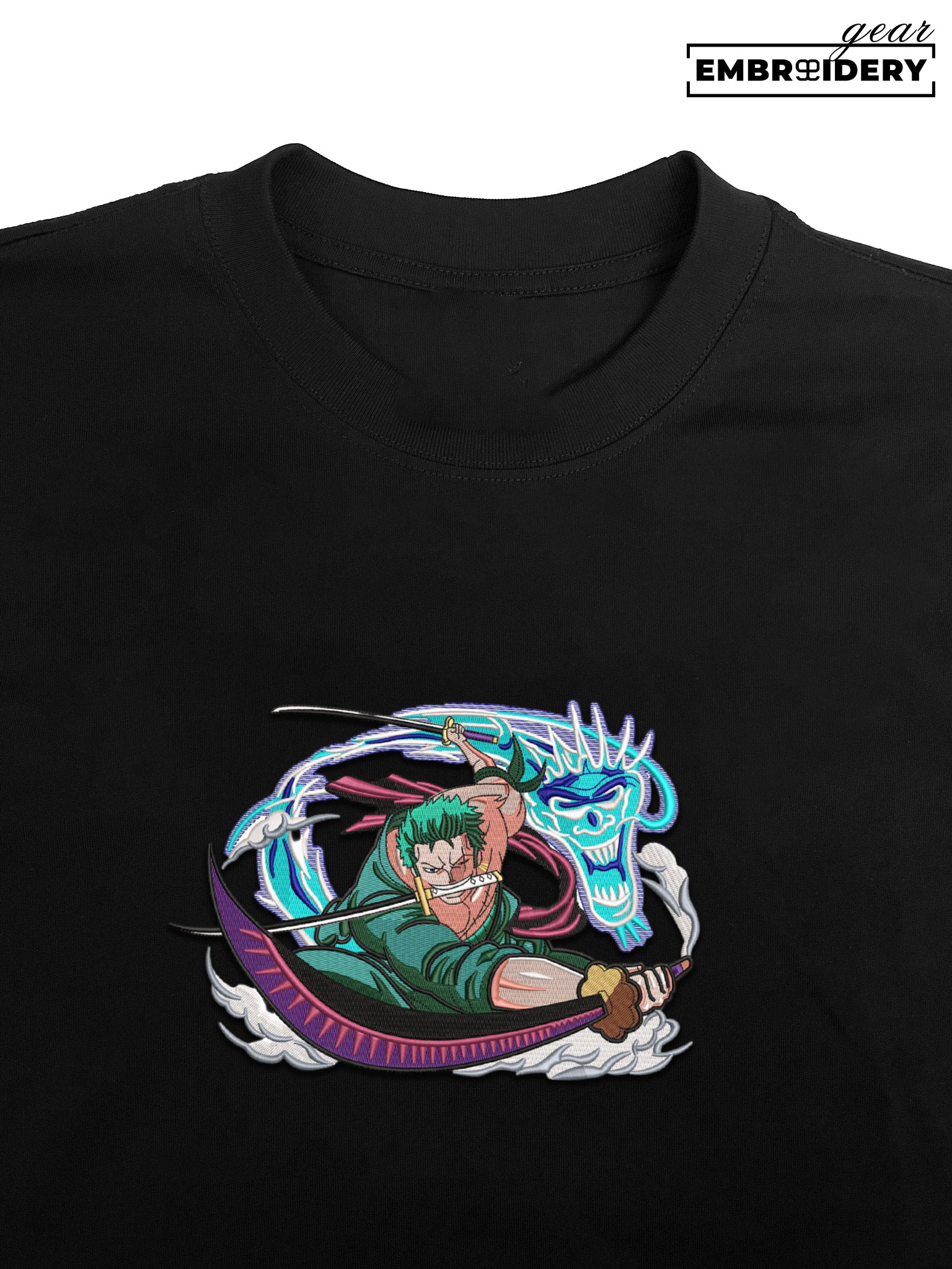 Zoro attack One Piece Embroidered Design Personalized Embroidered T Shirt Sweatshirt Hoodie Clothing OP0231