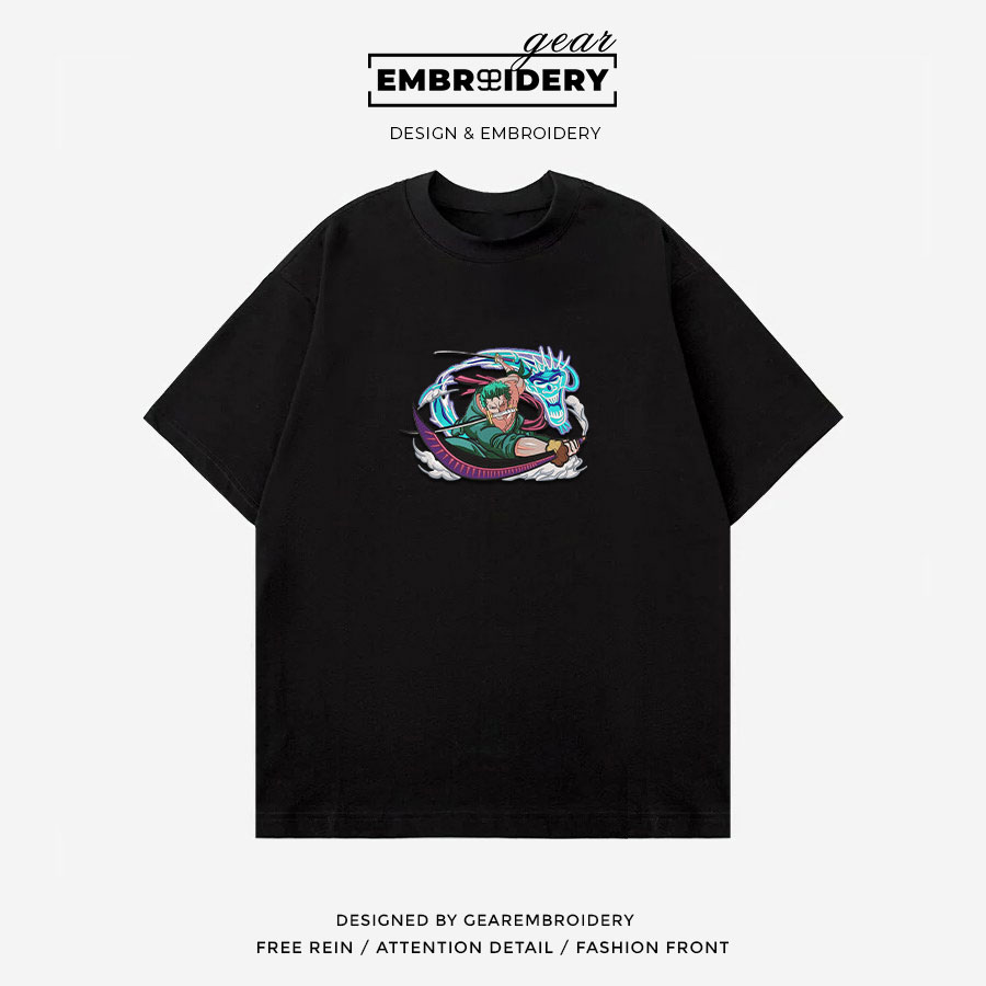 Zoro attack One Piece Embroidered Design Personalized Embroidered T Shirt Sweatshirt Hoodie Clothing OP0231