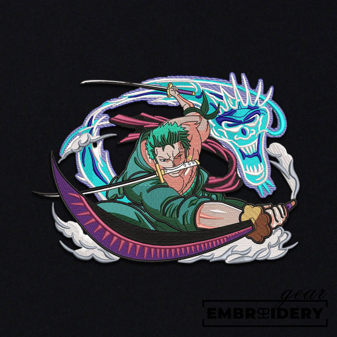 Zoro attack One Piece Embroidered Design Personalized Embroidered T Shirt Sweatshirt Hoodie Clothing OP0231