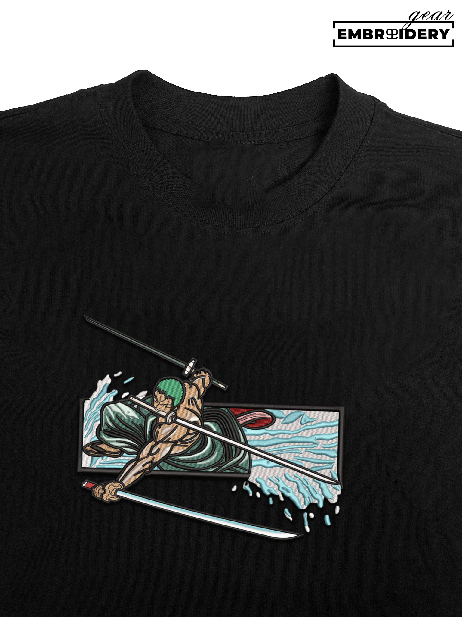 Zoro attack One Piece Embroidered Design Personalized Embroidered T Shirt Sweatshirt Hoodie Clothing OP0232