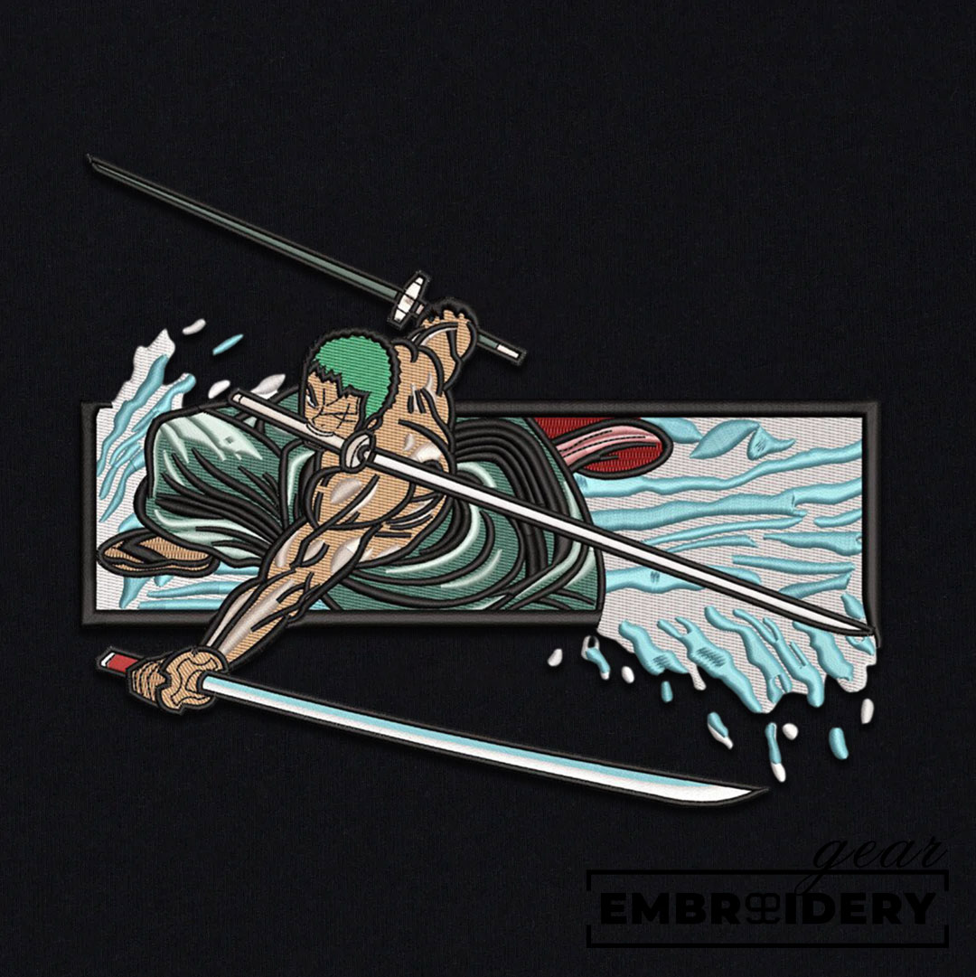Zoro attack One Piece Embroidered Design Personalized Embroidered T Shirt Sweatshirt Hoodie Clothing OP0232