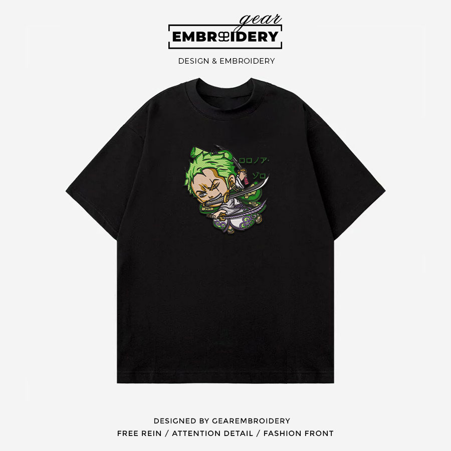 Zoro chibi One Piece Embroidered Design Personalized Embroidered T Shirt Sweatshirt Hoodie Clothing OP0234