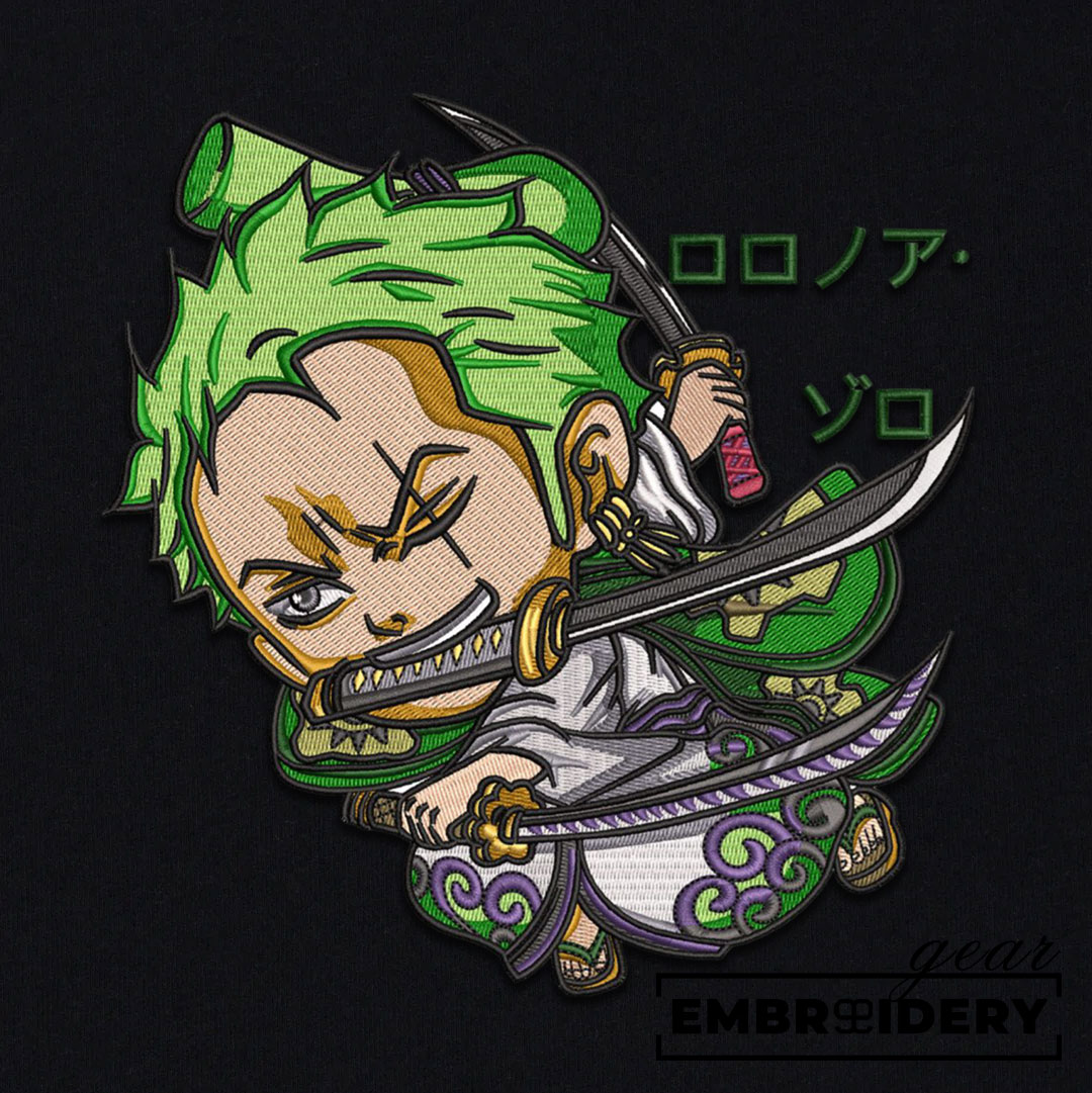 Zoro chibi One Piece Embroidered Design Personalized Embroidered T Shirt Sweatshirt Hoodie Clothing OP0234