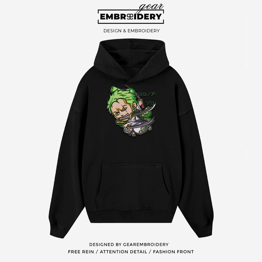 Zoro chibi One Piece Embroidered Design Personalized Embroidered T Shirt Sweatshirt Hoodie Clothing OP0234