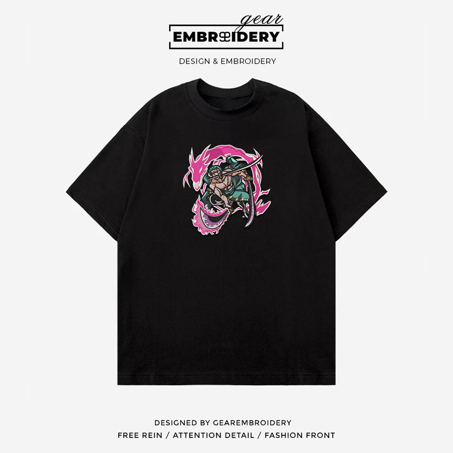 Zoro dragon attack One Piece Embroidered Design Personalized Embroidered T Shirt Sweatshirt Hoodie Clothing OP0235