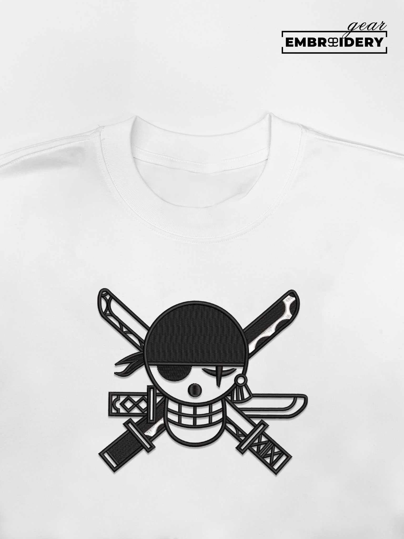 Zoro logo black One Piece Embroidered Design Personalized Embroidered T Shirt Sweatshirt Hoodie Clothing OP0251