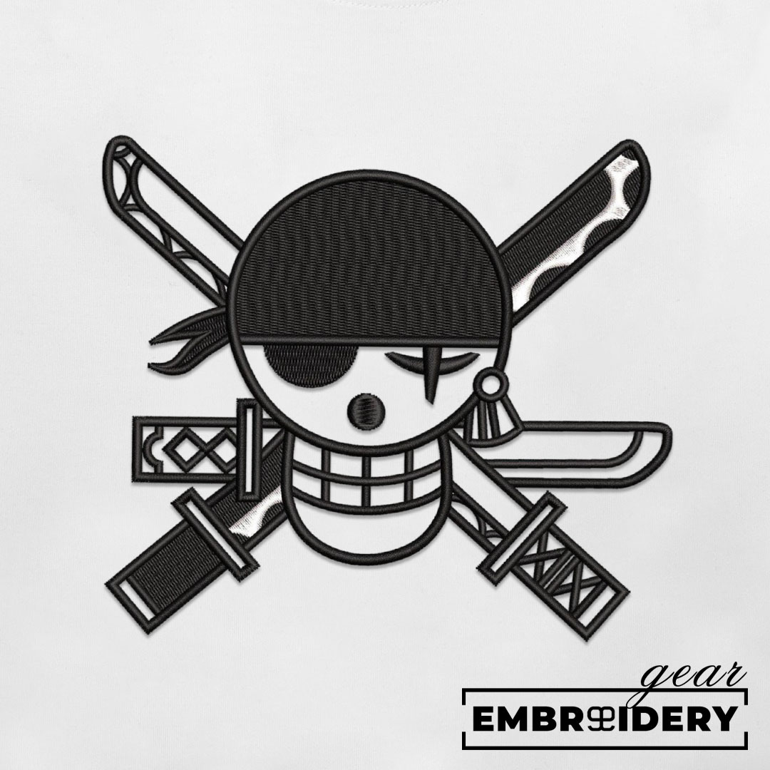 Zoro logo black One Piece Embroidered Design Personalized Embroidered T Shirt Sweatshirt Hoodie Clothing OP0251