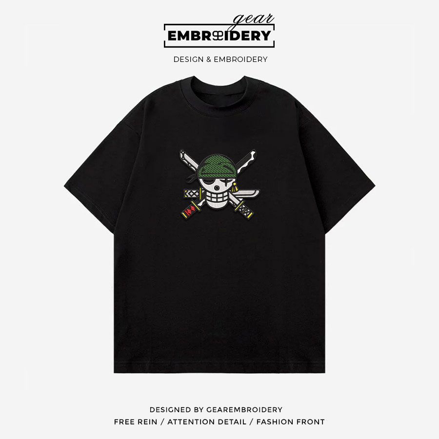Zoro logo One Piece Embroidered Design Personalized Embroidered T Shirt Sweatshirt Hoodie Clothing OP0252