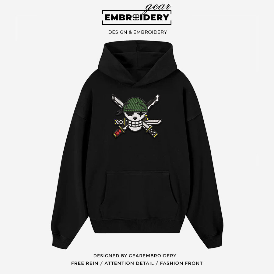 Zoro logo One Piece Embroidered Design Personalized Embroidered T Shirt Sweatshirt Hoodie Clothing OP0252