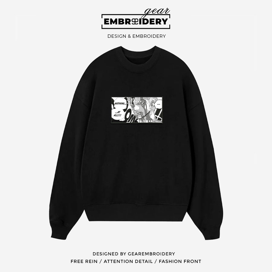 Zoro nothing happened One Piece Embroidered Design Personalized Embroidered T Shirt Sweatshirt Hoodie Clothing OP0253