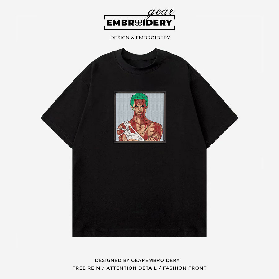 Zoro nothing happened One Piece Embroidered Design Personalized Embroidered T Shirt Sweatshirt Hoodie Clothing OP0254