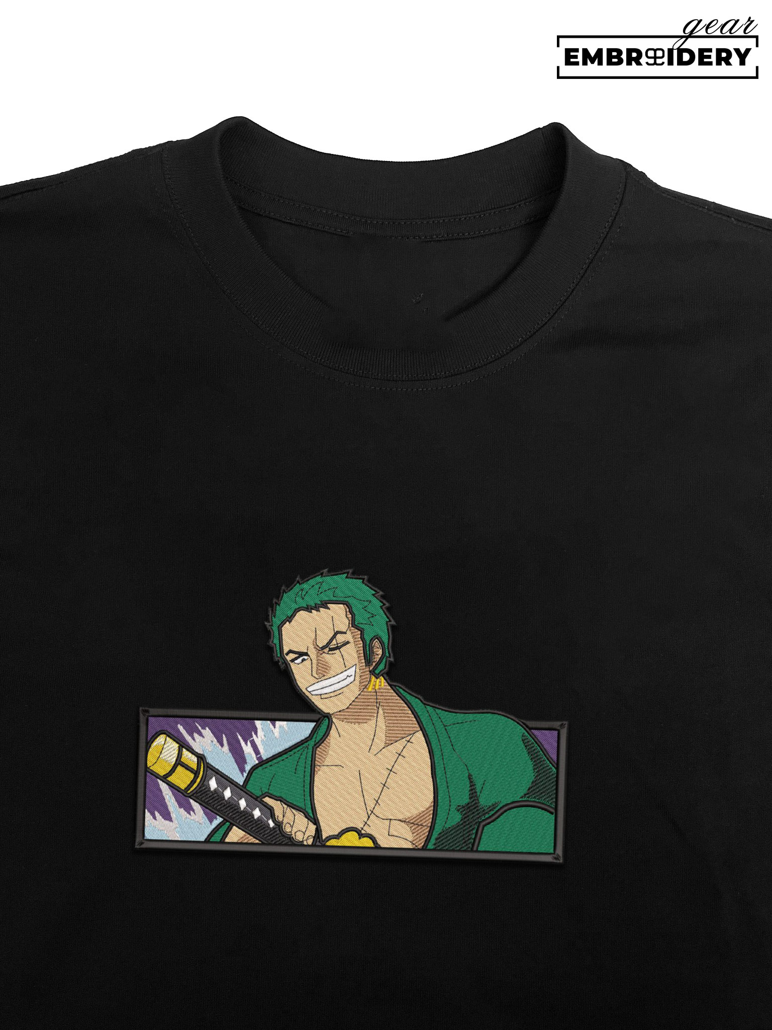 Zoro One Piece Embroidered Design Personalized Embroidered T Shirt Sweatshirt Hoodie Clothing OP0240