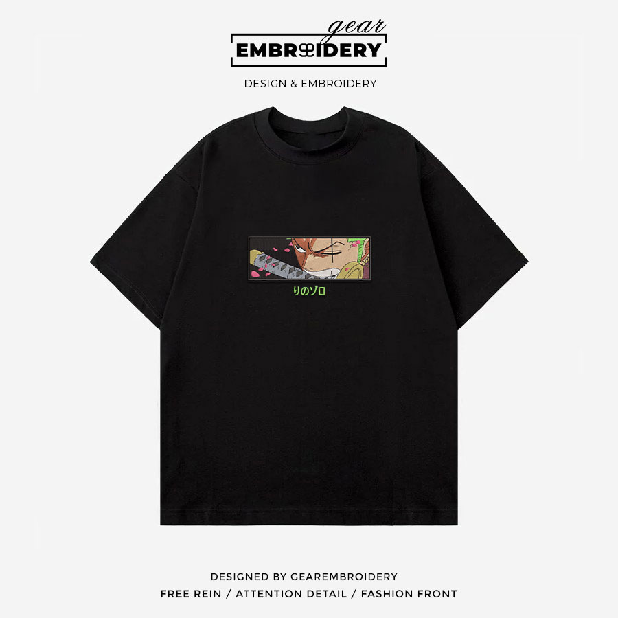 Zoro One Piece Embroidered Design Personalized Embroidered T Shirt Sweatshirt Hoodie Clothing OP0241
