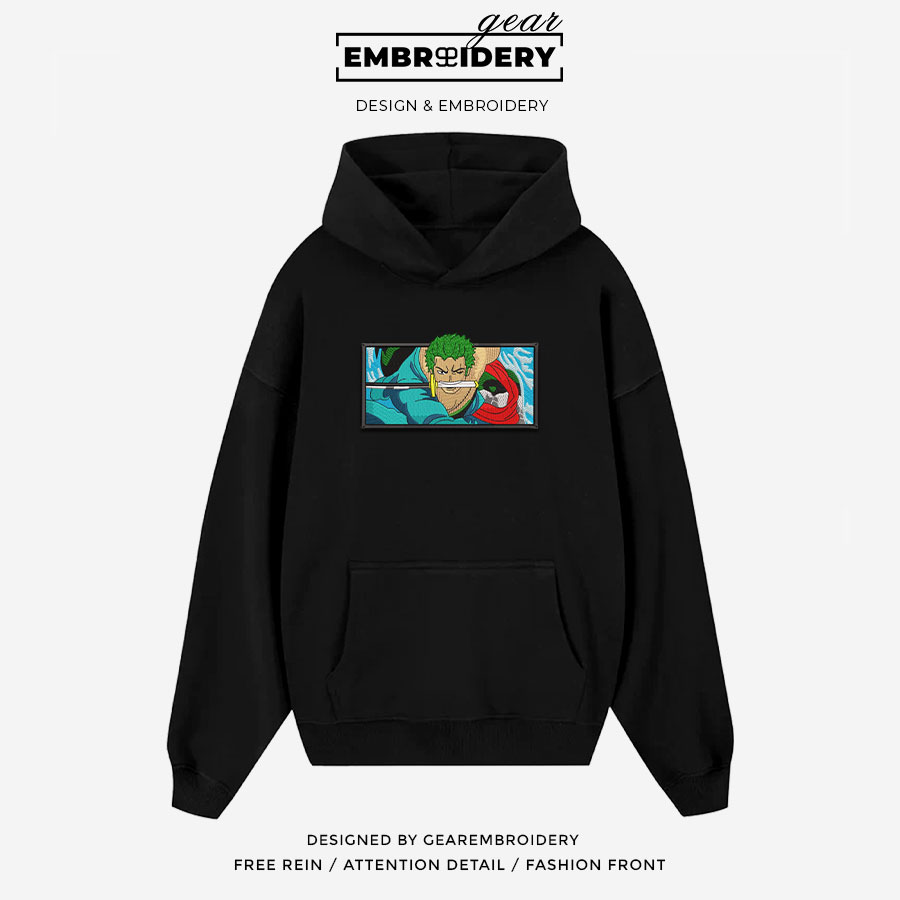 Zoro One Piece Embroidered Design Personalized Embroidered T Shirt Sweatshirt Hoodie Clothing OP0242