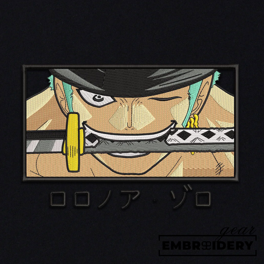 Zoro One Piece Embroidered Design Personalized Embroidered T Shirt Sweatshirt Hoodie Clothing OP0243