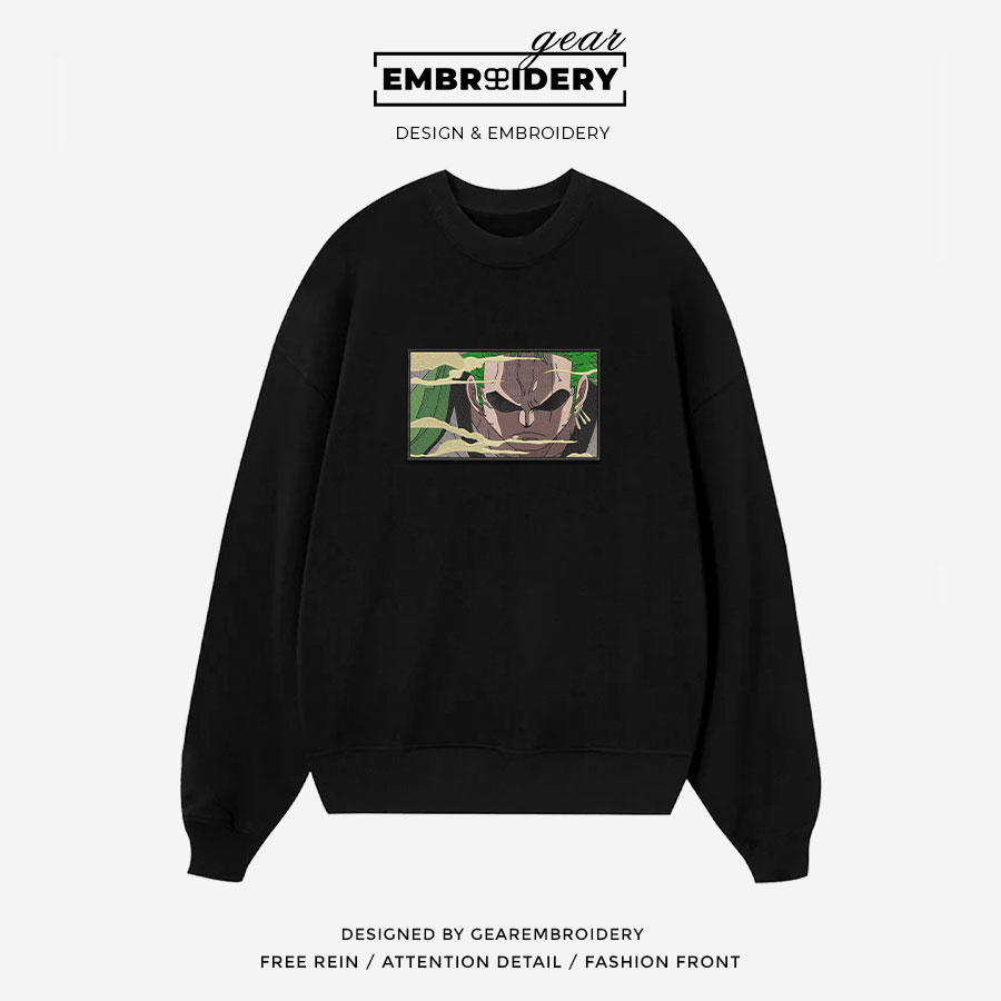 Zoro One Piece Embroidered Design Personalized Embroidered T Shirt Sweatshirt Hoodie Clothing OP0246