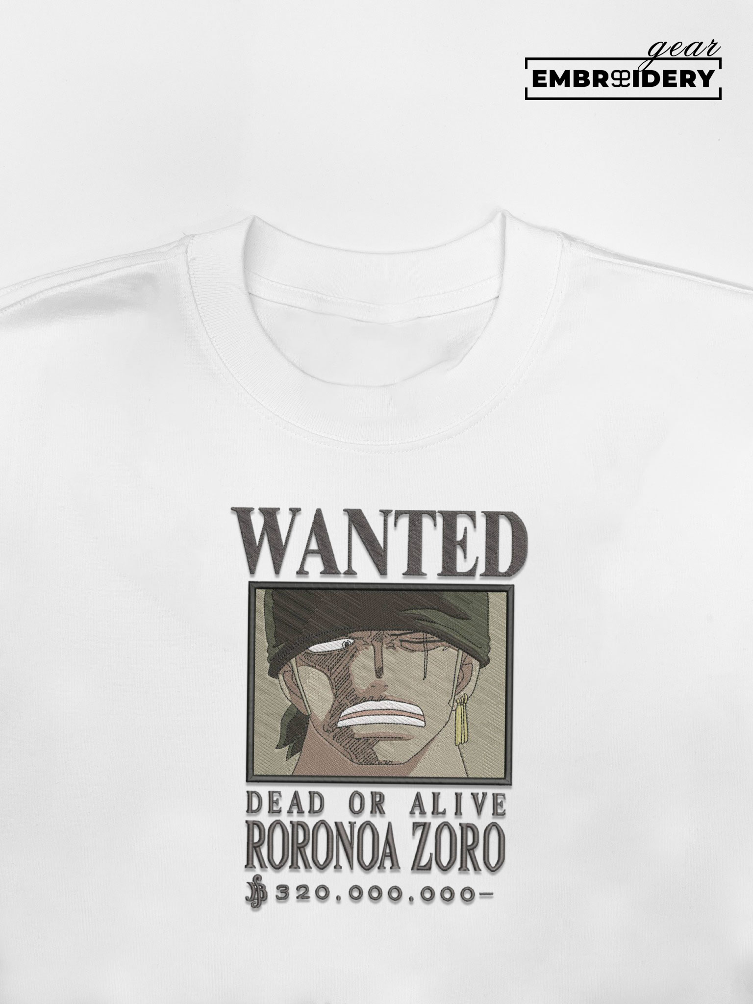 Zoro poster One Piece Embroidered Design Personalized Embroidered T Shirt Sweatshirt Hoodie Clothing OP0255