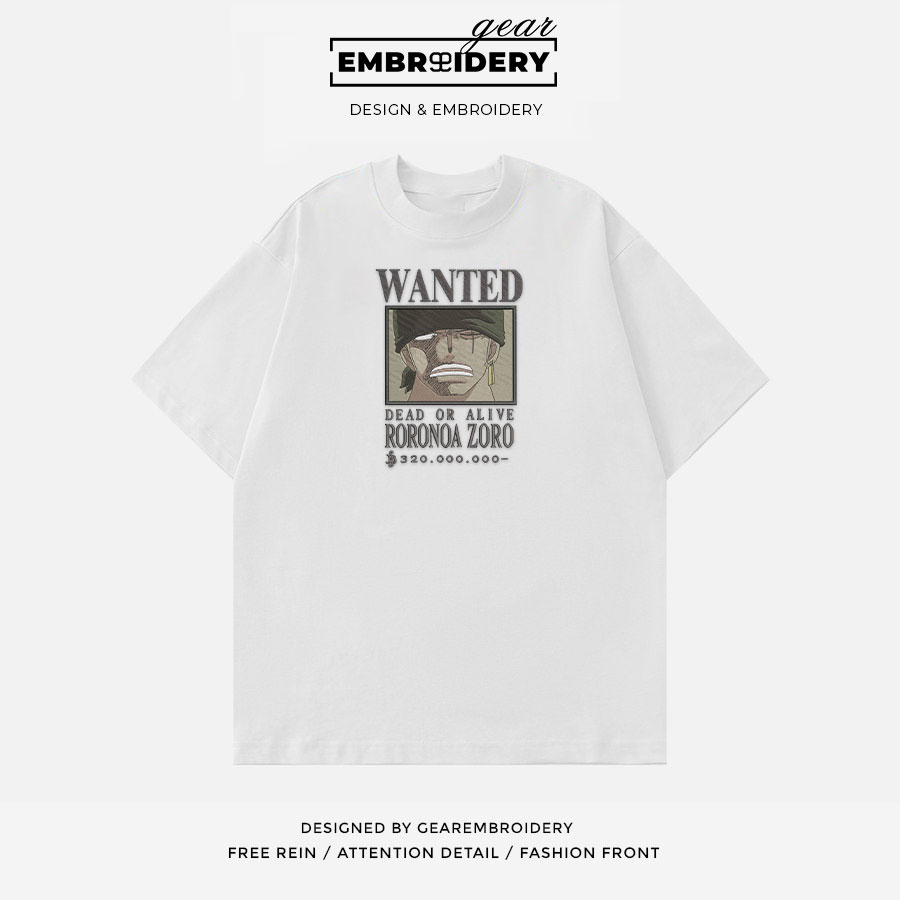 Zoro poster One Piece Embroidered Design Personalized Embroidered T Shirt Sweatshirt Hoodie Clothing OP0255