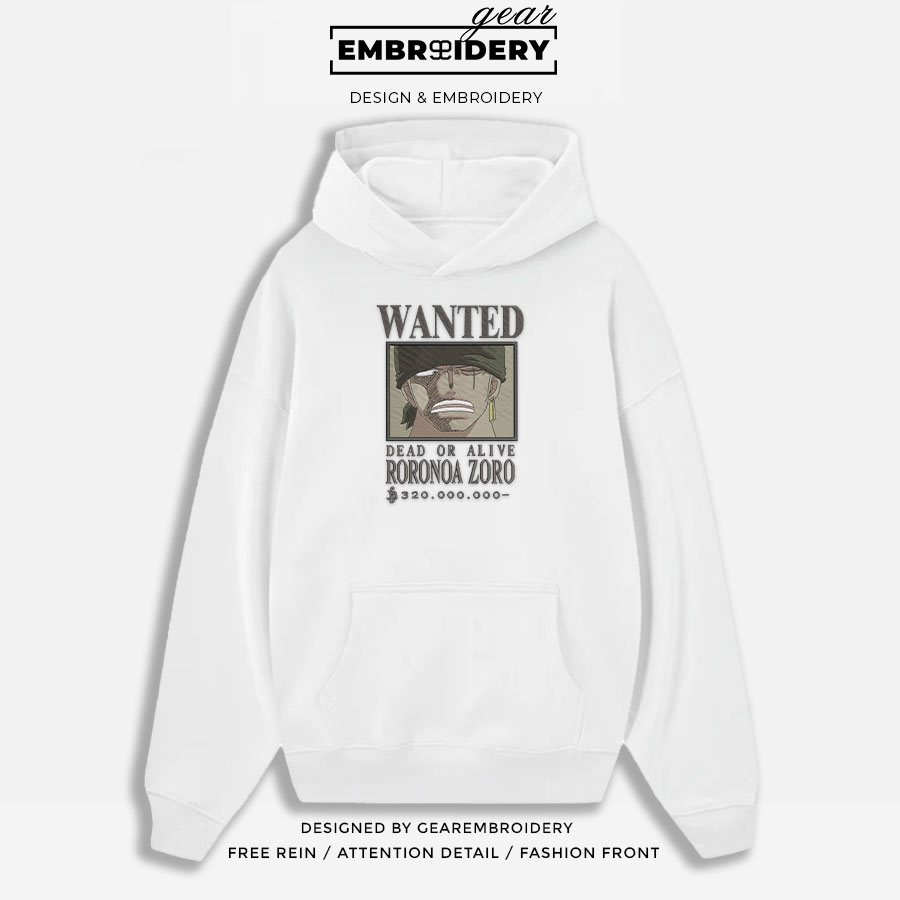 Zoro poster One Piece Embroidered Design Personalized Embroidered T Shirt Sweatshirt Hoodie Clothing OP0255