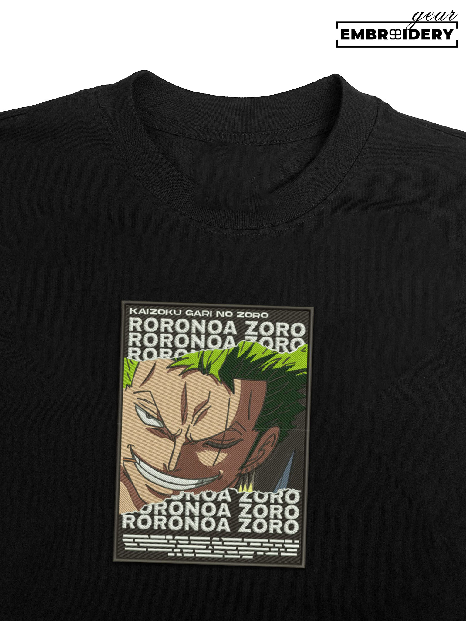 Zoro smile One Piece Embroidered Design Personalized Embroidered T Shirt Sweatshirt Hoodie Clothing OP0256