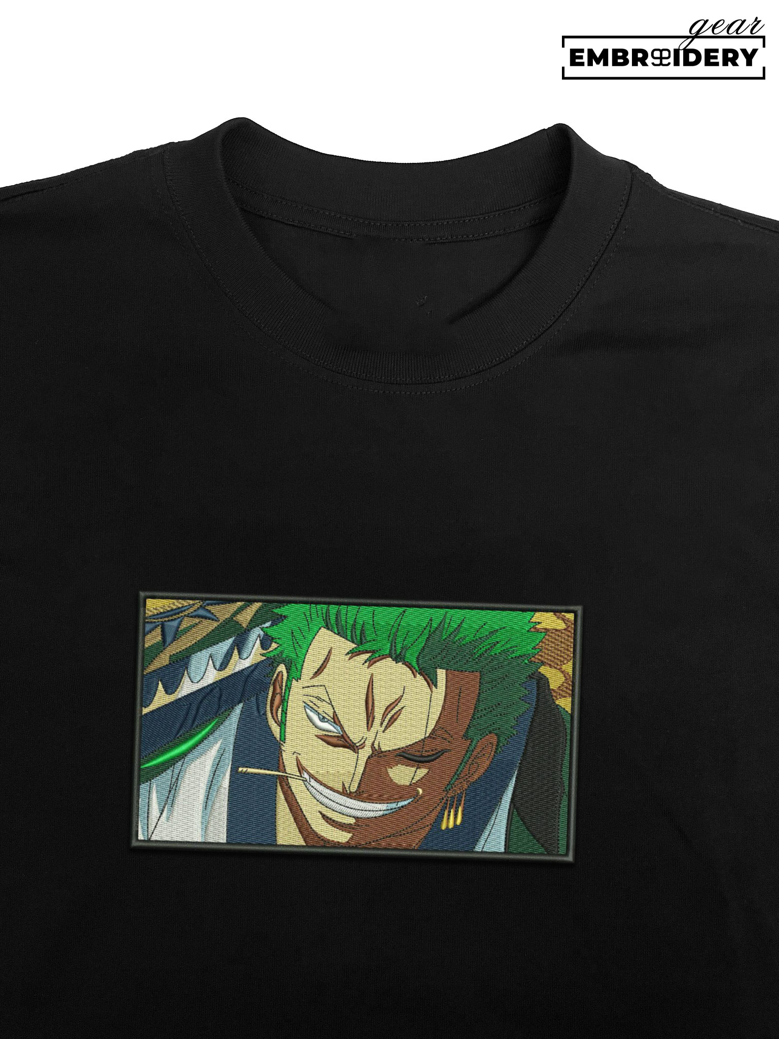 Zoro smile One Piece Embroidered Design Personalized Embroidered T Shirt Sweatshirt Hoodie Clothing OP0257